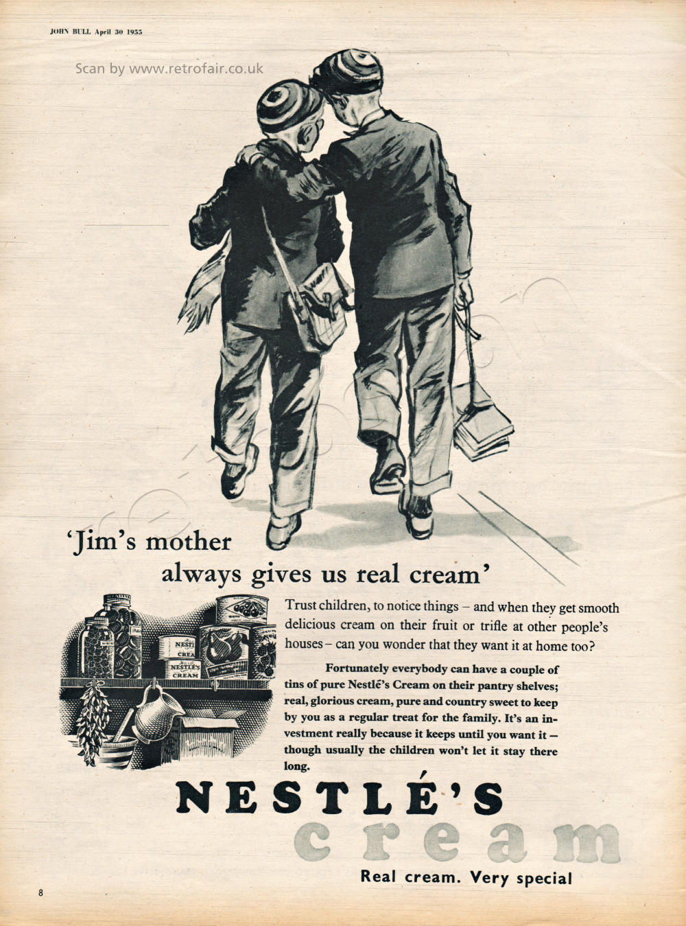 1955 Nestles Cream vintage advert