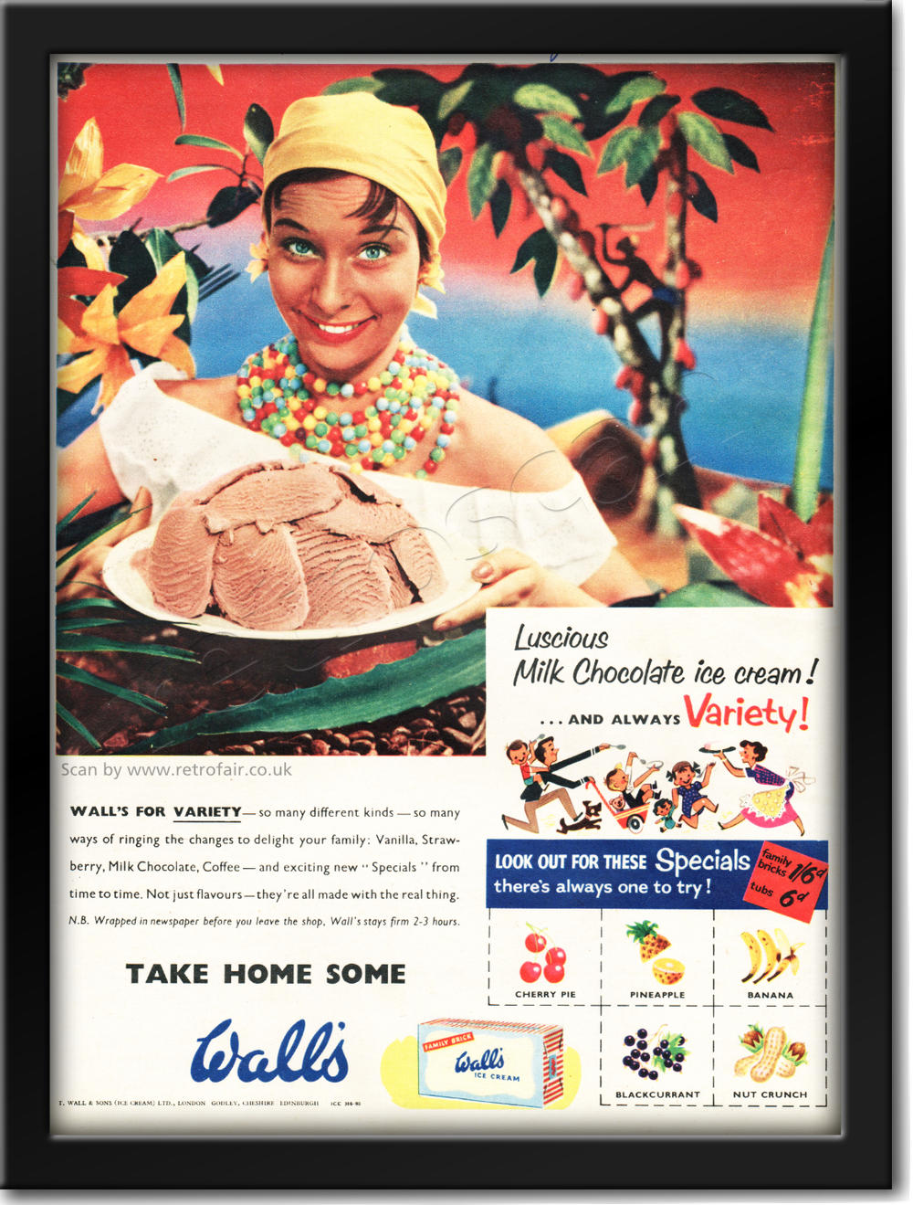 1955 Walls Ice Cream - Caribbean Woman - framed preview