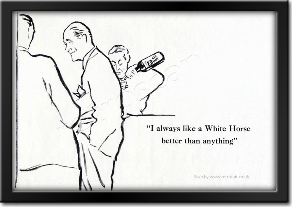 1955 White Horse Whisky  - framed preview