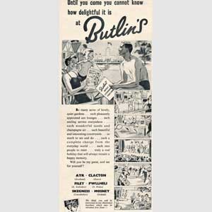 1955 Butlin's Holidays  - Vintage Ad