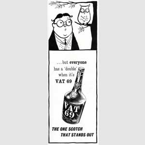 vintage VAT 69 scotch advert