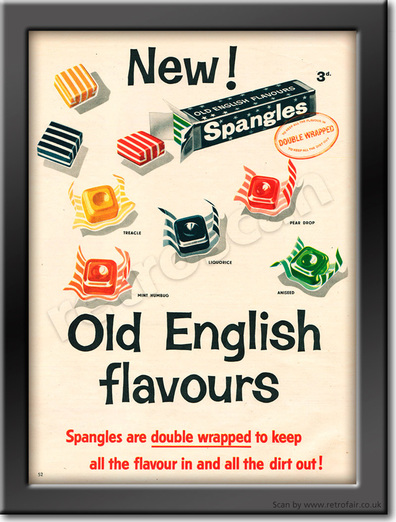  1958 Old English Spangles - framed preview retro