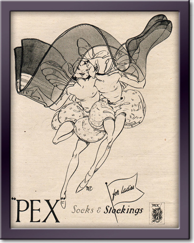 1951 Pex Stockings - framed preview vintage ad