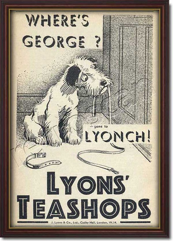 1935 vintage Lyons Tea Shops advert