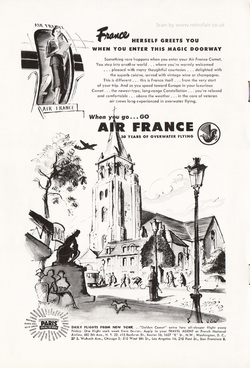 1949 Air France  - unframed vintage ad