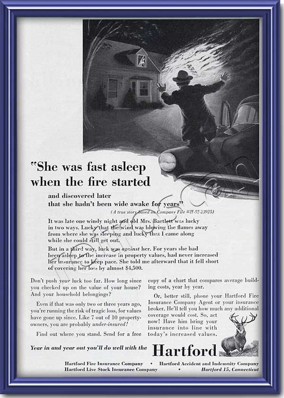 1953 vintage  Hartford Insurance advert