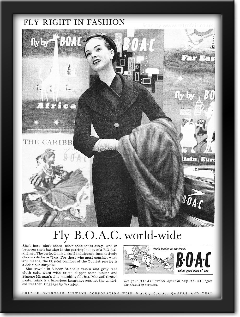 1958 vintage BOAC advert