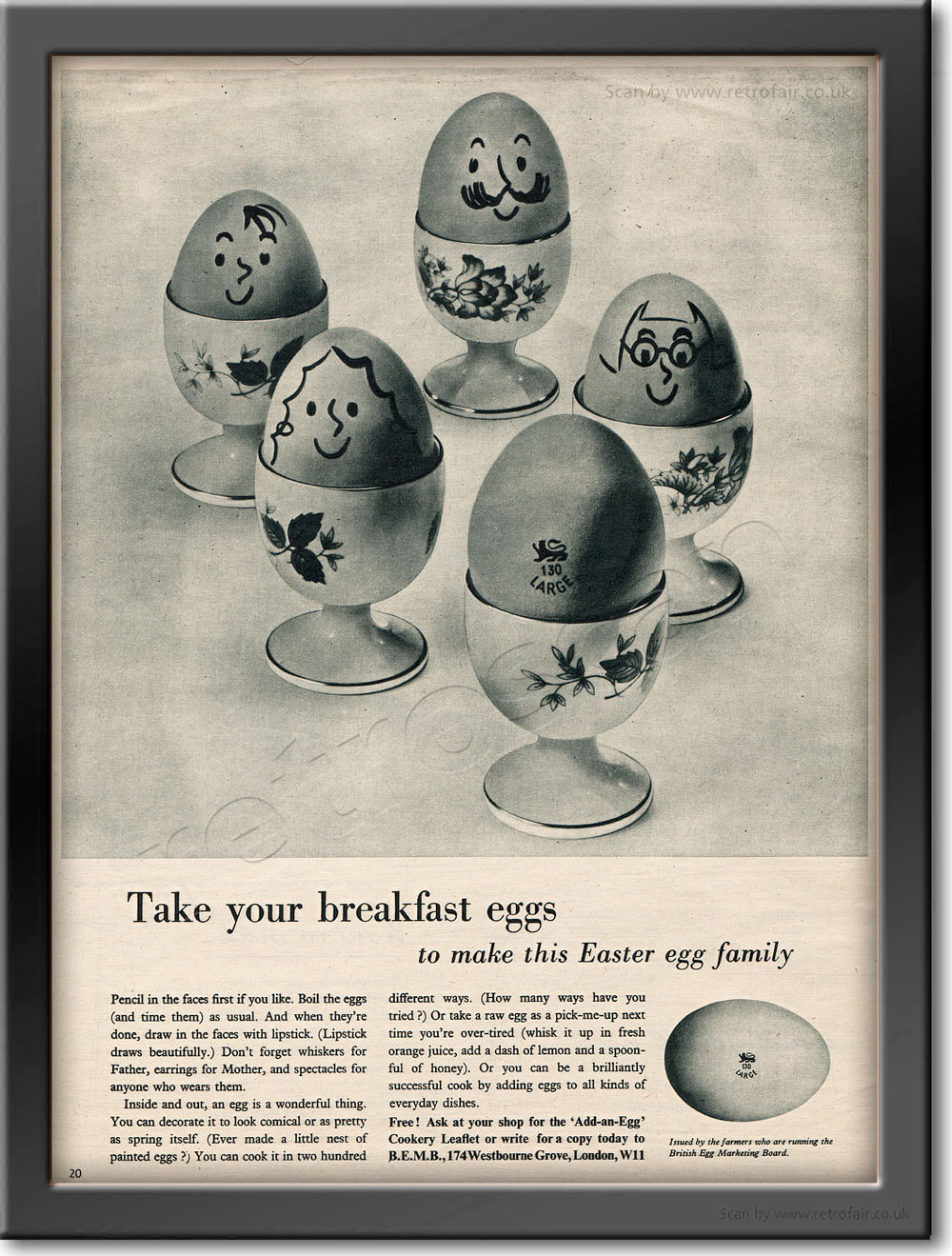  1958 British Egg Marketing - framed preview retro