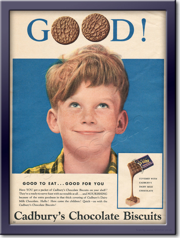  1958 Cadbury's Biscuits - framed preview retro