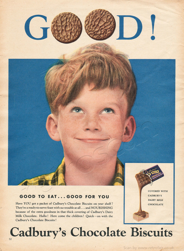 1958 Cadbury's Biscuits - unframed vintage ad