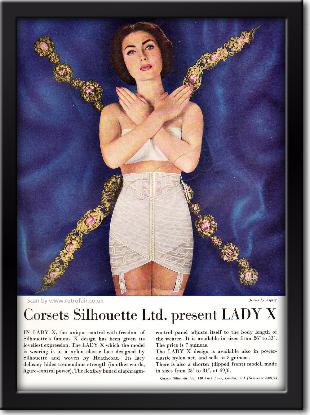 1958 Lady X Corset Silhouette retro advert