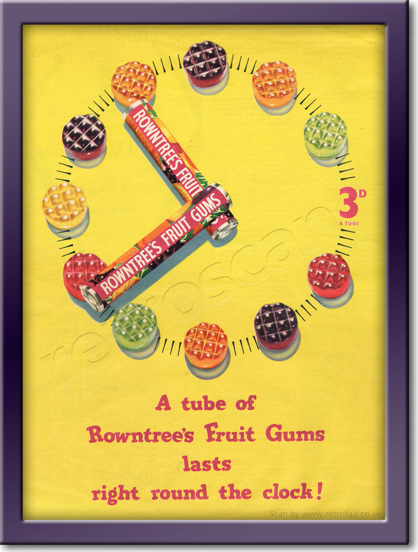  1958 Rowntree's Fruit Gums - framed preview retro