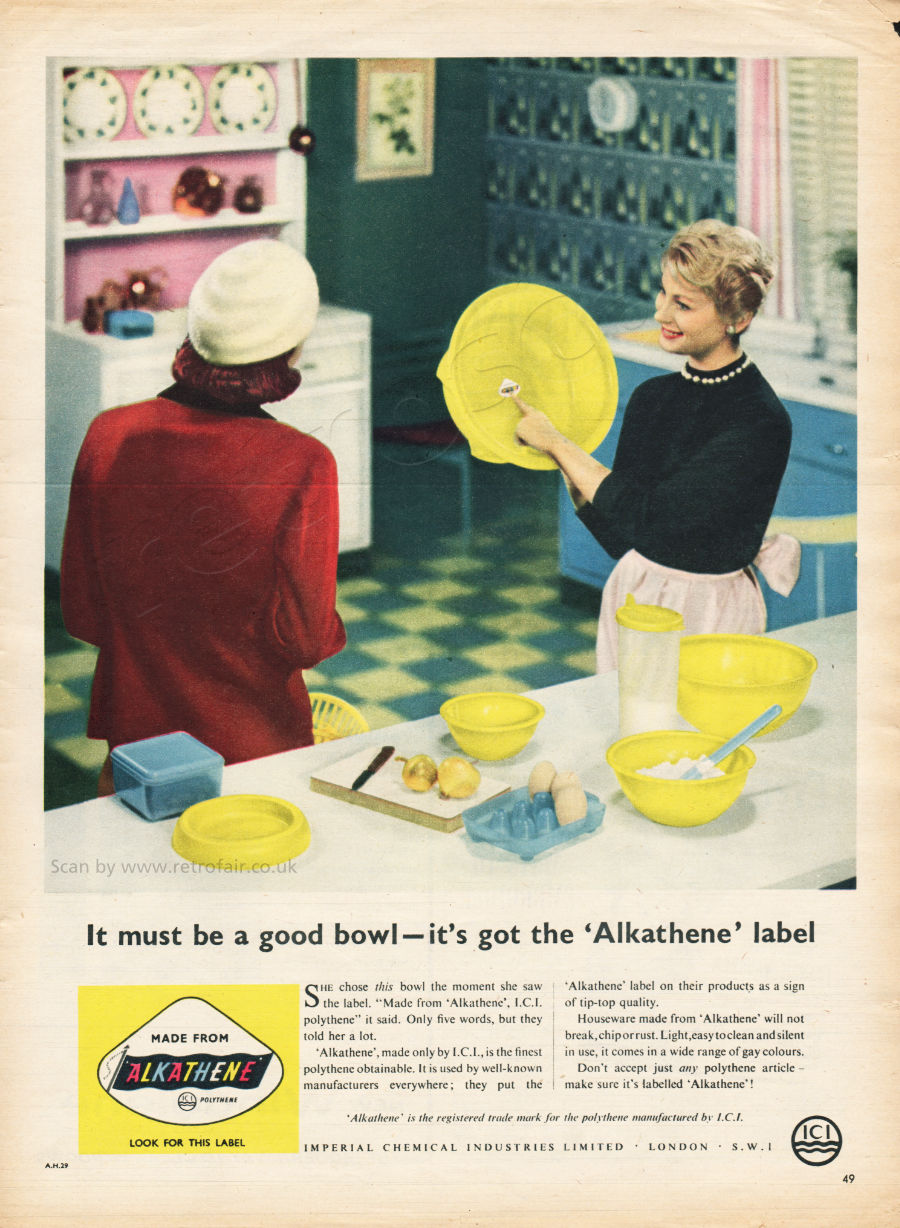 1958 ICI Alkathene - unframed vintage ad