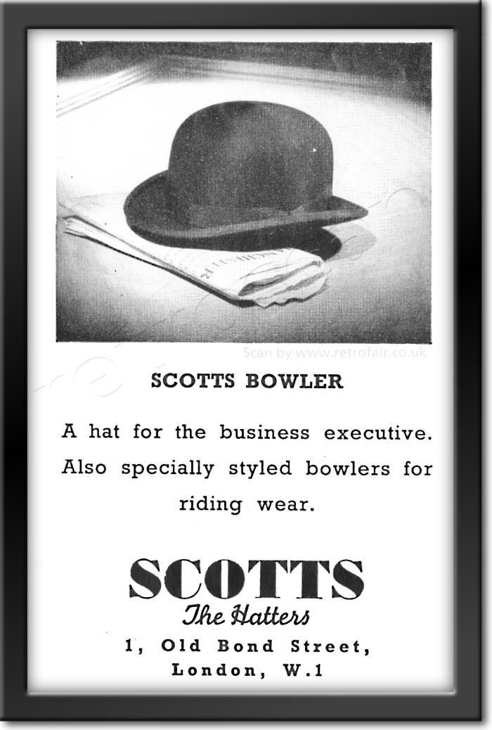 1958 Scotts The Hatters - framed preview vintage ad