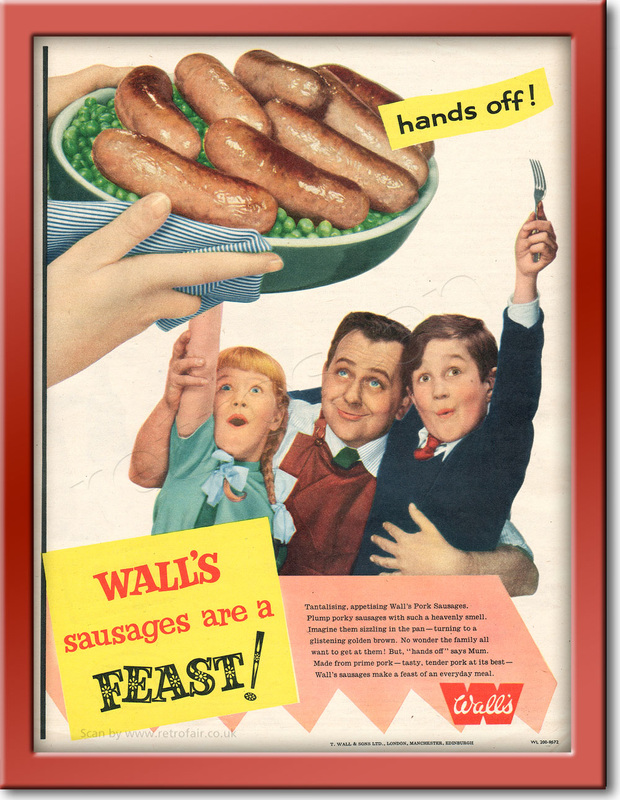  1958 Wall's Sausages - framed preview retro