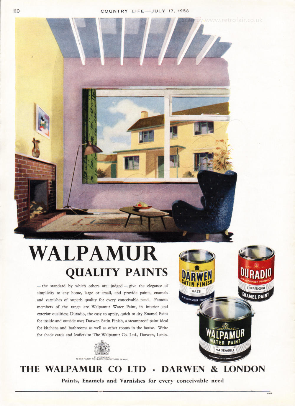1958 Walpamur Paints - unframed vintage ad