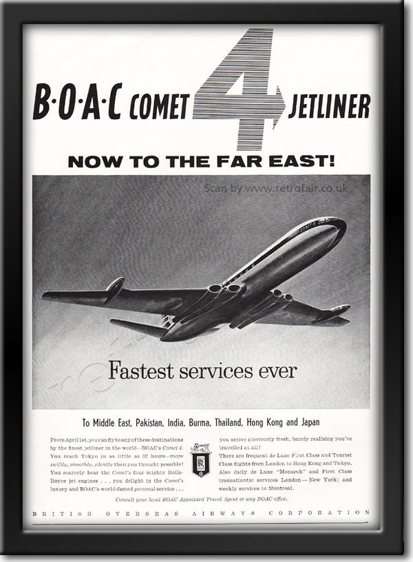 1959 vintage BOAC Comet ad