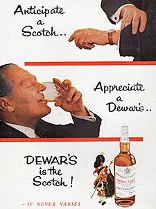 1959 Dewars whisky ad
