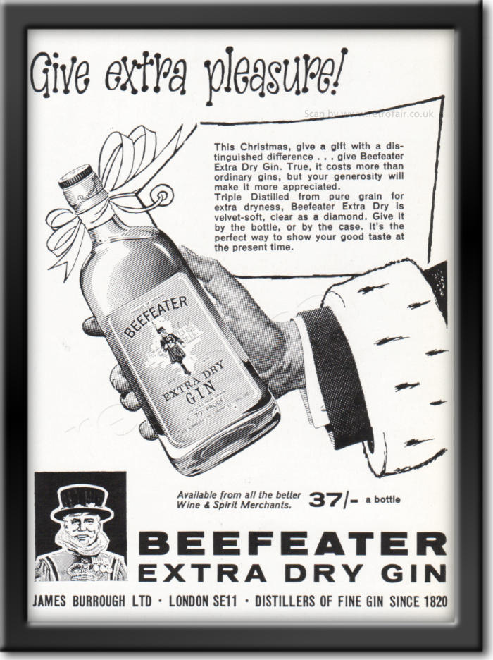 1960 Beefeater Gin - framed preview vintage ad