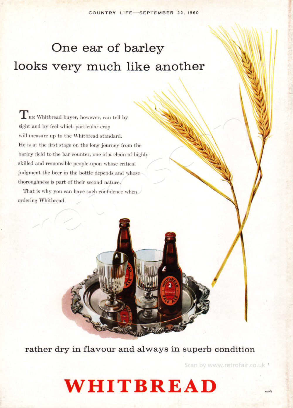 1960 Whitbread Beer - unframed vintage ad