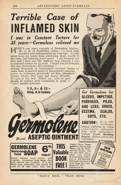 1936 Germolene - unframed vintage ad