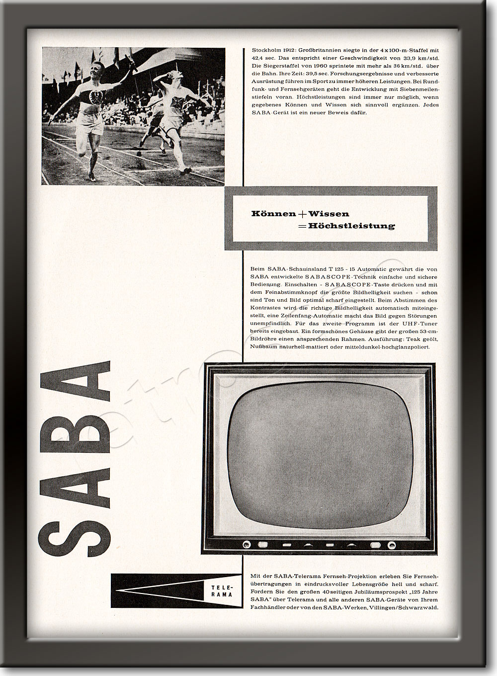  1961 SABA Telerama - framed preview retro
