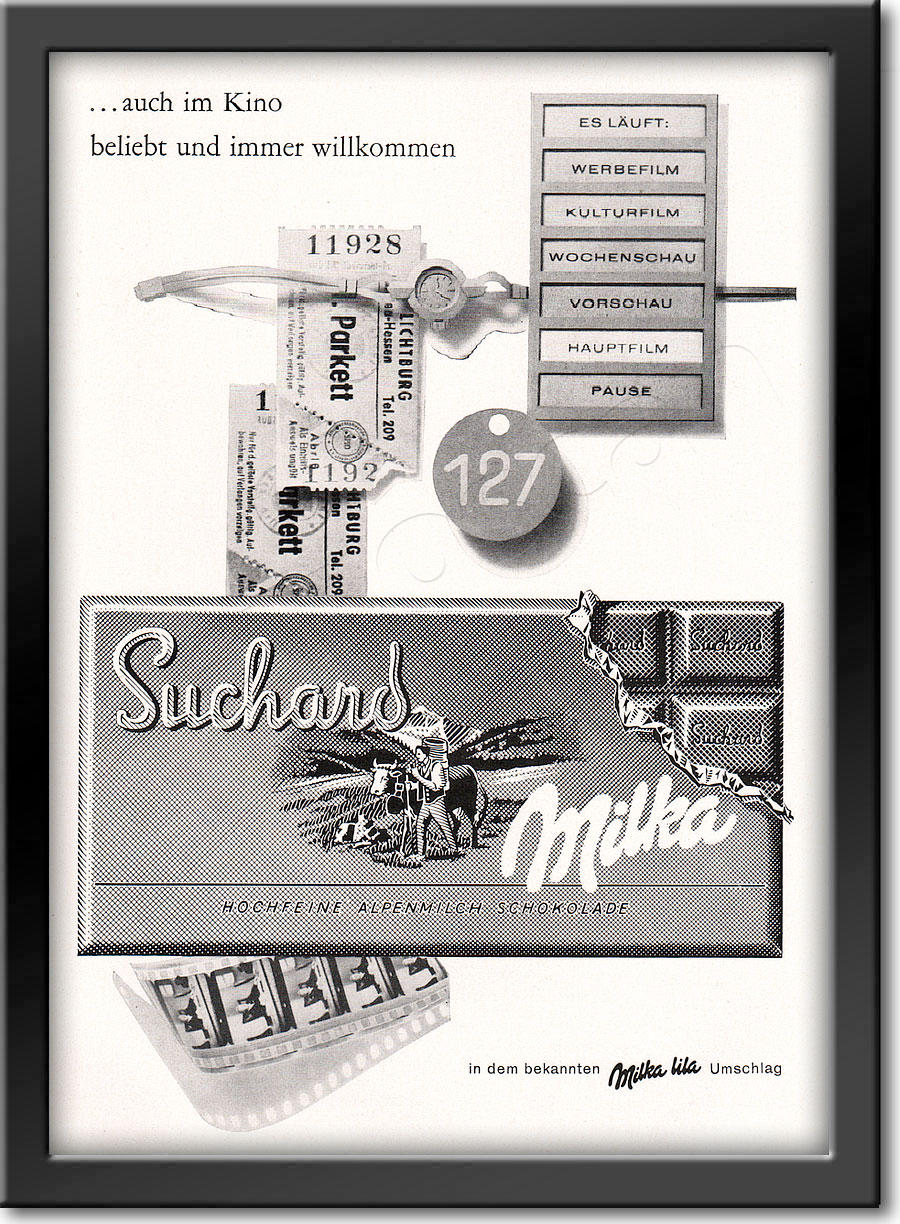  1961 Suchard Chocolate - framed preview retro