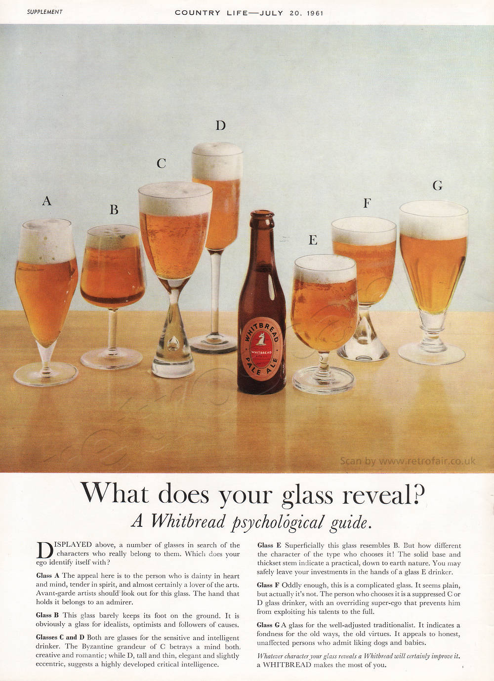 1961 Whitbread Pale Ale - unframed vintage ad