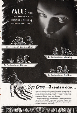 1952 Better Vision Eye Care - unframed vintage ad