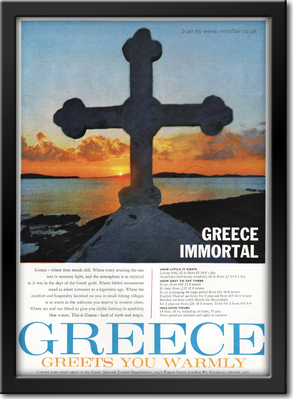 1962 vintage Greek National Tourist Organisation advert