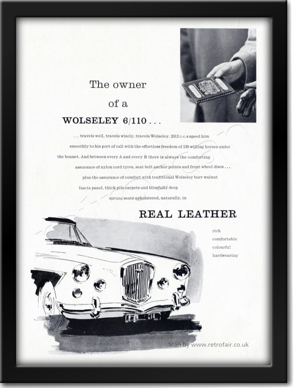 1962 vintage Wolseley 6/110 advert