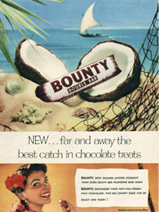1954 Bounty Bar sailing boat - vintage ad