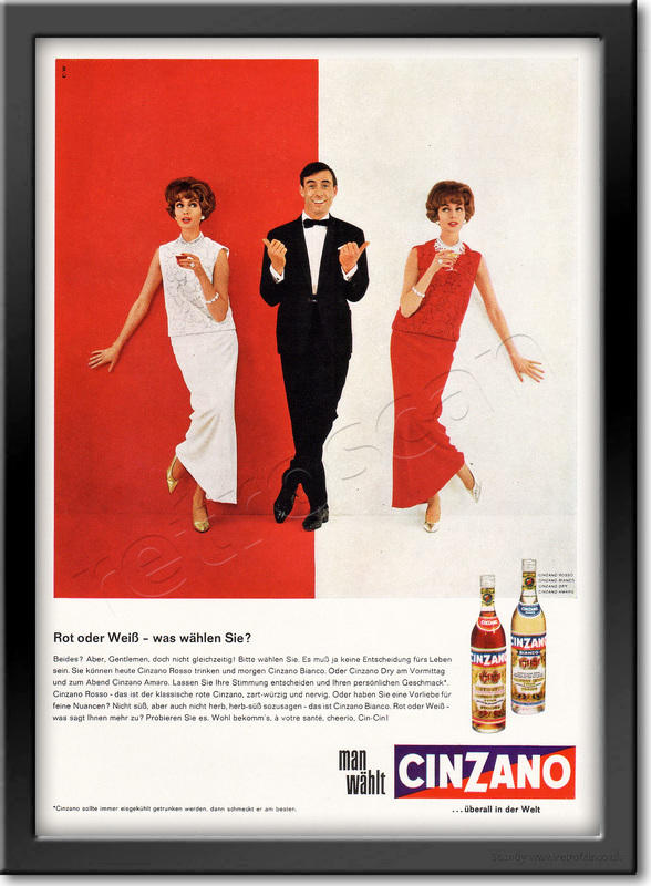 1963 Cinzano Vermouth - framed preview retro