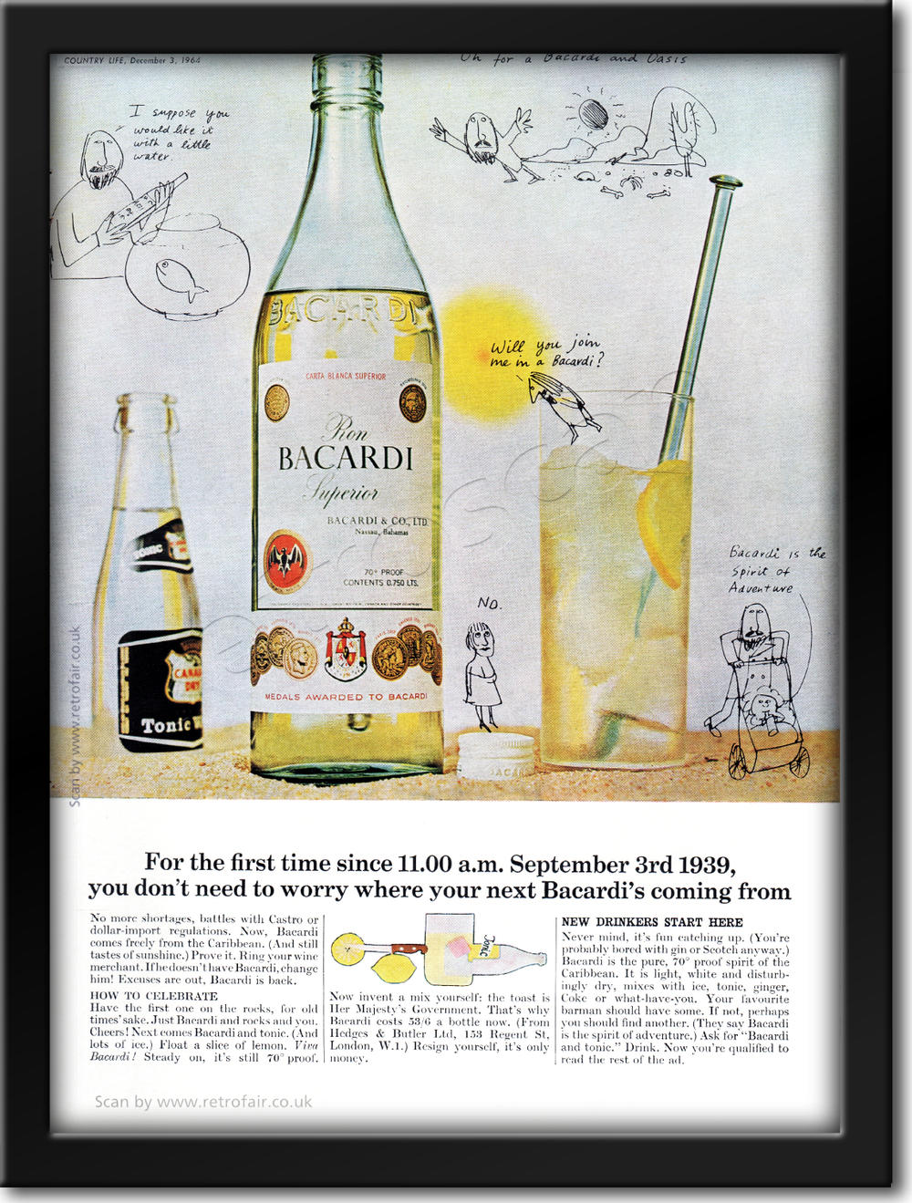 1964 vintage Bacardi Rum advert