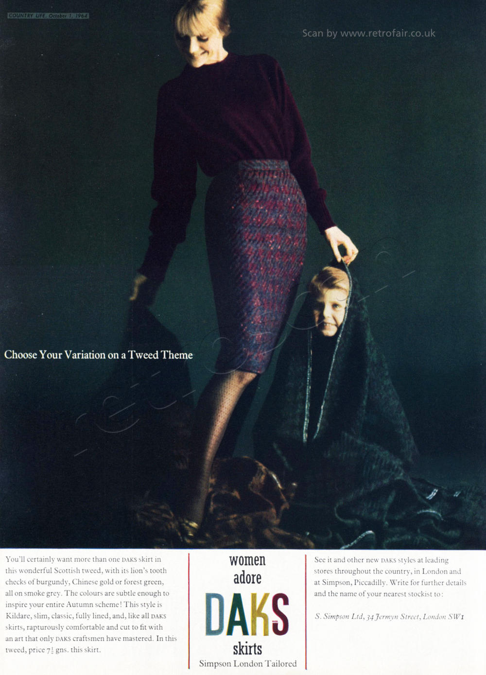 1964 Daks Skirts vintage ad