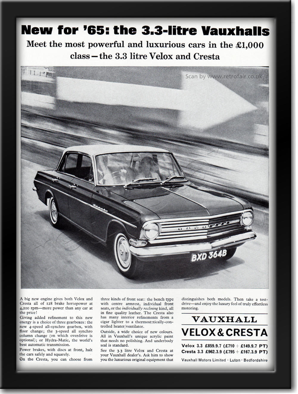 1964 vintage Vauxhall Velox  advert