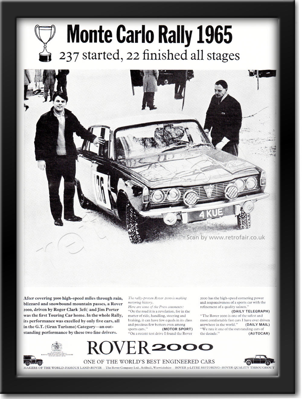 1965 retro Rover 2000 ad