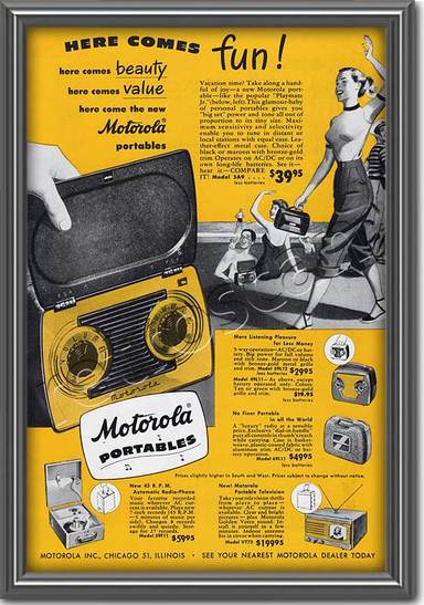 1949 Motorola Portable radio  - framed preview