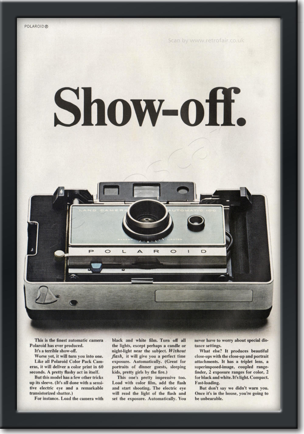  1966 Polaroid Cameras - framed preview retro