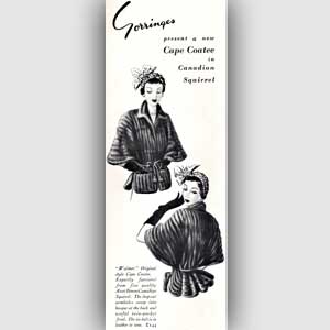 1950 Gorringes Fur Couture - vintage ad