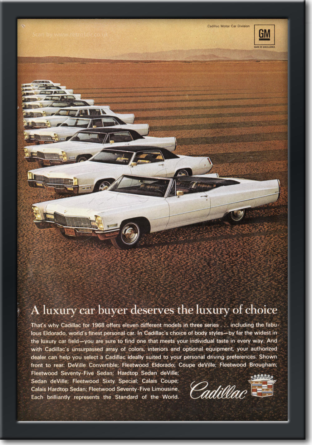 1968 Cadillac - framed preview vintage ad