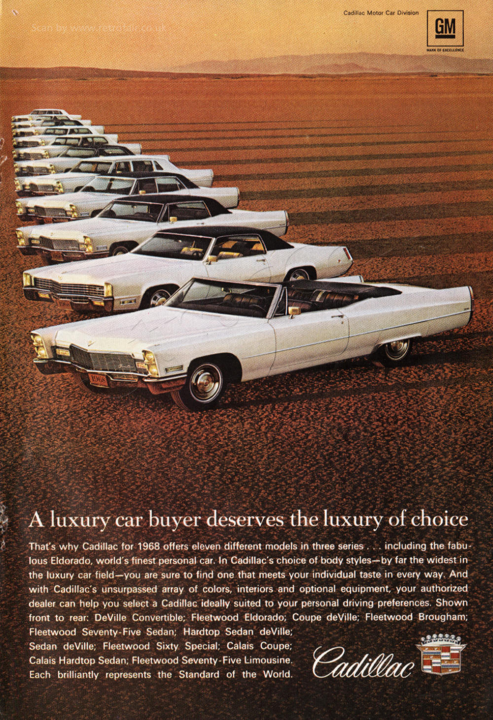 1968 Cadillac - unframed vintage ad
