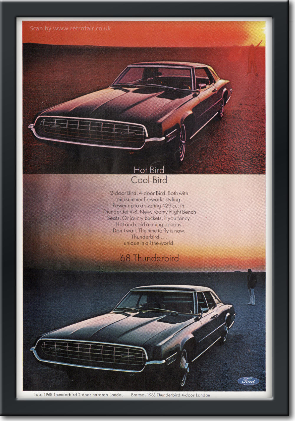 1968 Ford Thunderbird - framed preview vintage ad