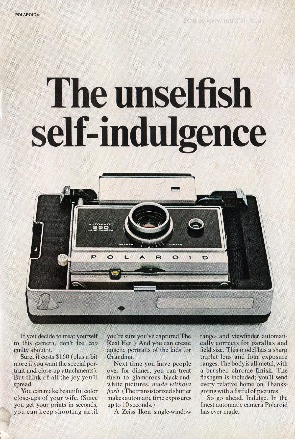  1968 Polaroid - unframed vintage ad