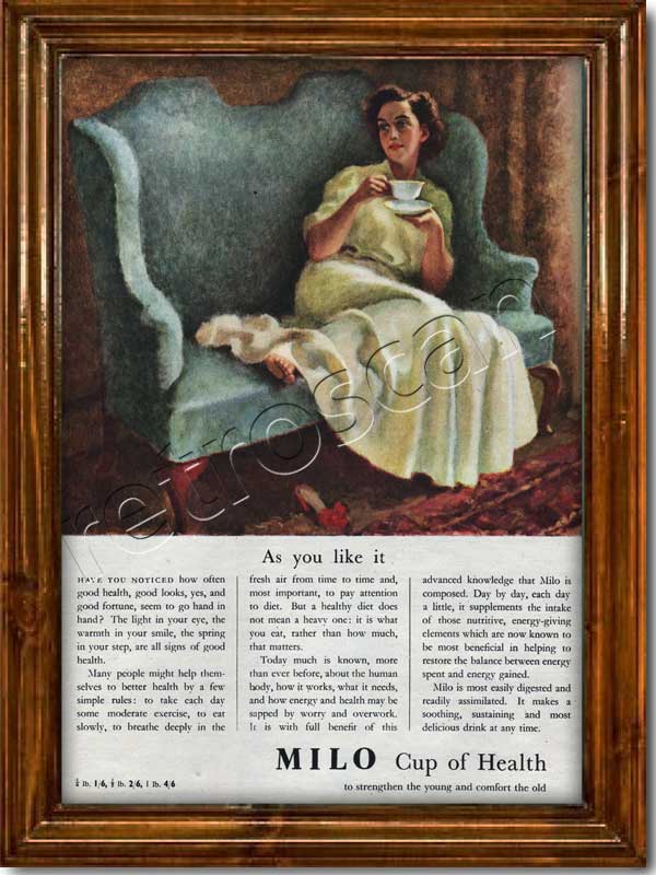 1952 Vintage Milo Malt Drink ad