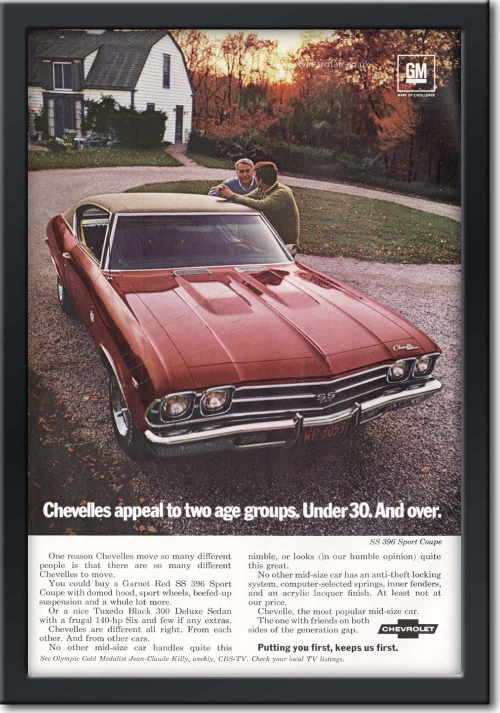 1969 Chevrolet - framed preview vintage ad