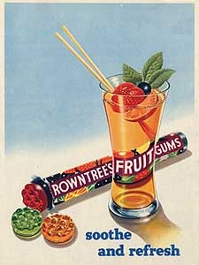 vintage  1954 Fruit Gums advert