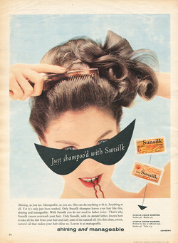 1958 Sunsilk Shampoo - unframed vintage ad