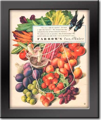 1949 Farrow's Fruit and Vegetables vintage ad