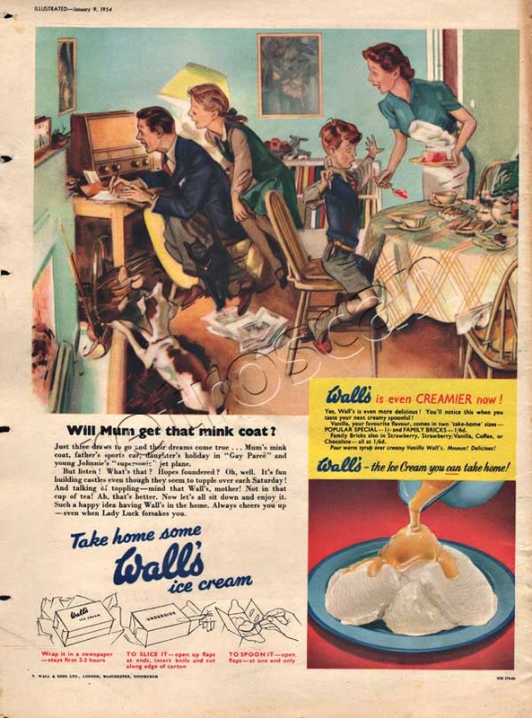 1954 Walls Ice Cream vintage ad